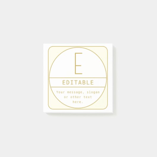 Editierbare Retro-moderne Designvorlage Gold & Wei Post-it Klebezettel (Vorderseite)