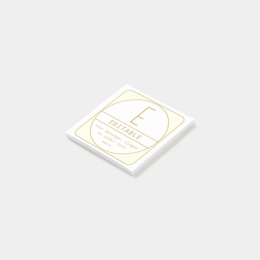 Editierbare Retro-moderne Designvorlage Gold & Wei Post-it Klebezettel (angewinkelt)