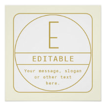 Editierbare Retro-moderne Designvorlage Gold & Wei