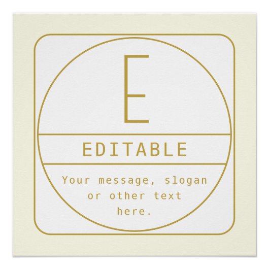 Editierbare Retro-moderne Designvorlage Gold & Wei Poster (Vorderseite)
