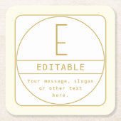 Editierbare Retro-moderne Designvorlage Gold & Wei Rechteckiger Pappuntersetzer (Vorderseite)