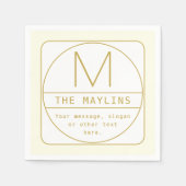 Editierbare Retro-moderne Designvorlage Gold & Wei Serviette (Vorderseite)