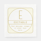 Editierbare Retro-moderne Designvorlage Gold & Wei Serviette (Vorderseite)