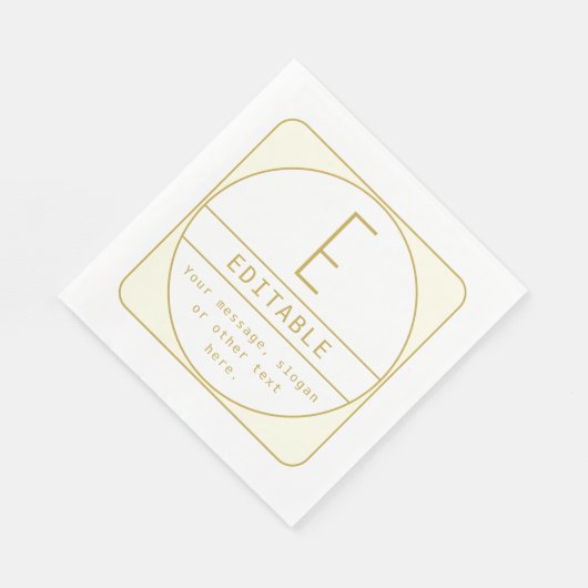 Editierbare Retro-moderne Designvorlage Gold & Wei Serviette (Ecke)