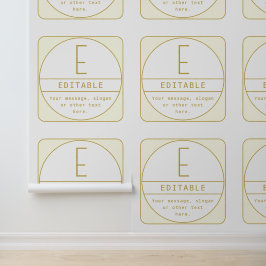 Editierbare Retro-moderne Designvorlage Gold & Wei Tapete