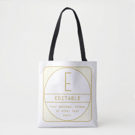 Editierbare Retro-moderne Designvorlage Gold & Wei Tasche