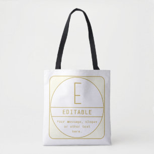 Editierbare Retro-moderne Designvorlage Gold & Wei Tasche