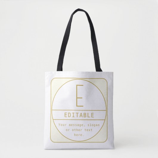 Editierbare Retro-moderne Designvorlage Gold & Wei Tasche (Vorderseite)