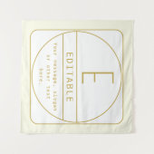 Editierbare Retro-moderne Designvorlage Gold & Wei Wandteppich (Vorderseite (Horizontal))