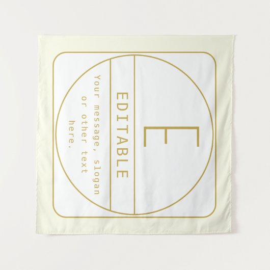 Editierbare Retro-moderne Designvorlage Gold & Wei Wandteppich (Vorderseite (Horizontal))