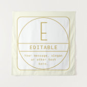 Editierbare Retro-moderne Designvorlage Gold & Wei Wandteppich (Vorderseite)