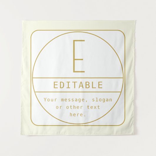 Editierbare Retro-moderne Designvorlage Gold & Wei Wandteppich (Vorderseite)