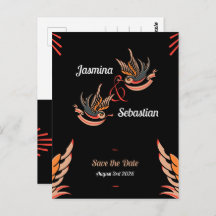 Editierbare Rockabilly-Swallows Wedding Save the D