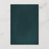 Editierbare Romantische Blume Wreath Emerald Gold Begleitkarte (Rückseite)