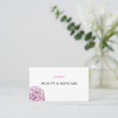 Editierbare rosa florale Visitenkarte (Stehend Vorderseite)