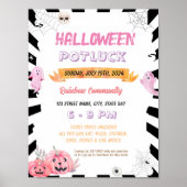 Editierbare Rosa halloween Flyer Poster (Vorne)
