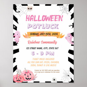Editierbare Rosa halloween Flyer Poster