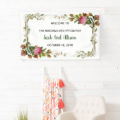 Editierbare Rosa Minimalistische Blumengrün Banner (Insitu)