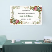 Editierbare Rosa Minimalistische Blumengrün Banner (Messeveranstaltung)