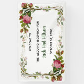 Editierbare Rosa Minimalistische Blumengrün Banner (Vertikal)