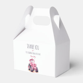 Editierbare Rosa Traktor Geburtstagskiste Geschenkschachtel