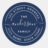 Editierbare Rücksendeadresse der Farbrunde Runder Aufkleber (Vorderseite)