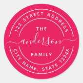 Editierbare Rücksendeadresse der Farbrunde Runder Aufkleber (Vorderseite)