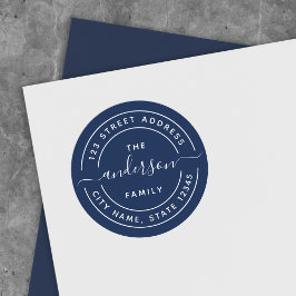 Editierbare Rücksendeadresse der Farbrunde Runder Aufkleber