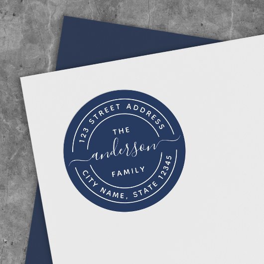 Editierbare Rücksendeadresse der Farbrunde Runder Aufkleber