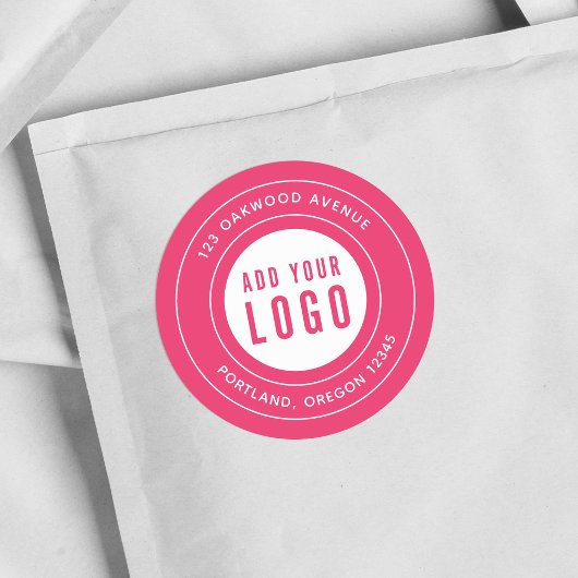 Editierbare Rücksendeadresse Hinzufügen der Logo-G Runder Aufkleber