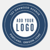 Editierbare Rücksendeadresse Hinzufügen der Logo-G Runder Aufkleber (Vorderseite)