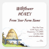 Editierbare Rustikale Bienen und Wolken 1,5" Quadratischer Aufkleber (Vorderseite)