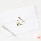 Editierbare Rustikale Bienen und Wolken 1,5" Quadratischer Aufkleber (Umschlag)