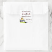 Editierbare Rustikale Bienenvölker und Wolken 1,5" Quadratischer Aufkleber (Tasche)