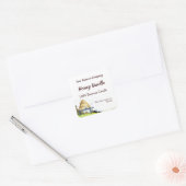 Editierbare Rustikale Bienenvölker und Wolken 1,5" Quadratischer Aufkleber (Umschlag)