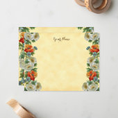 Editierbare Rustikale Mohnblumen und Imitate Leinw Mitteilungskarte (Vorderseite/Rückseite Beispiel)