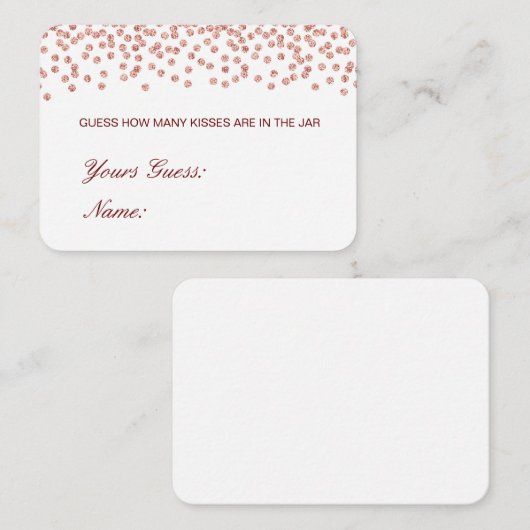 Editierbare Schätzung Wie viele Küsse, Candies Car Begleitkarte (Vorne/Hinten)