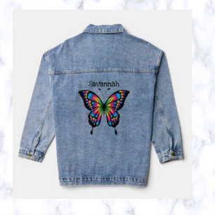 Editierbare Schmetterling Jeansjacke