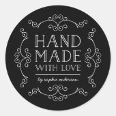 Editierbare Schnörkel mit Liebe Runder Aufkleber (Vorderseite)