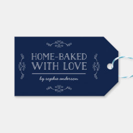 Editierbare Schnörkel Zuhause gebacken mit Liebe Geschenkanhänger