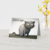 Editierbare Schuldige Katze Verpasster Geburtstag Karte (Gelbe Blume)