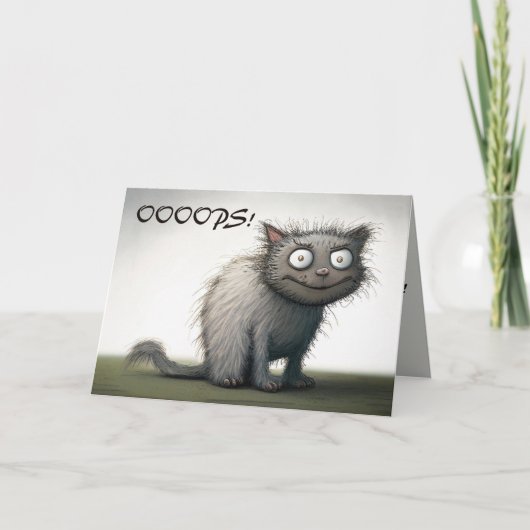 Editierbare Schuldige Katze Verpasster Geburtstag Karte (Vorderseite)