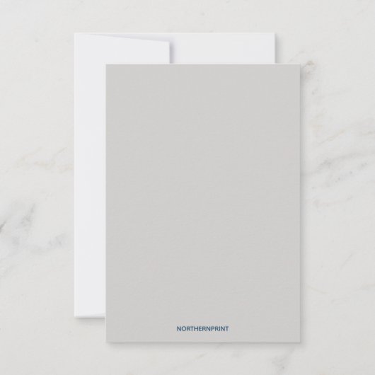 Editierbare Schwarz-Weiß-Floral-Notecard Einladung (Rückseite)