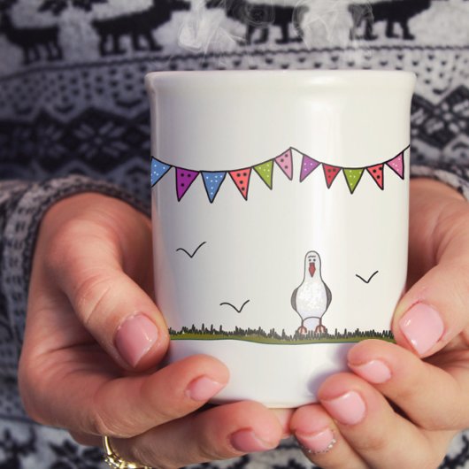 Editierbare Seagull-Jagd Kaffeetasse