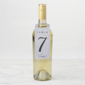 Editierbare Silver Crystal-Tischnummer Flaschenanhänger (Auf Flasche)