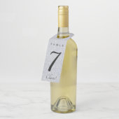 Editierbare Silver Crystal-Tischnummer Flaschenanhänger (Angewinkelt)