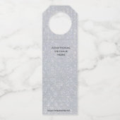 Editierbare Silver Crystal-Tischnummer Flaschenanhänger (Rückseite)