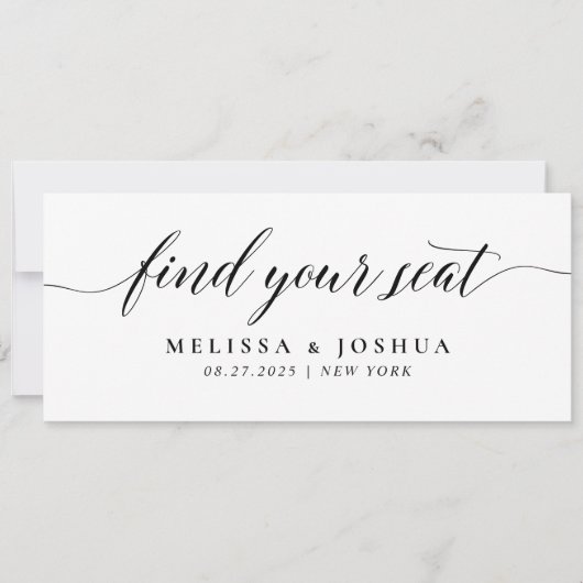 Editierbare Sitzkarten finden Einladung (Vorderseite)