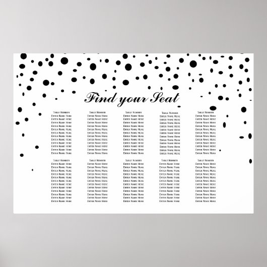 Editierbare Sitzplatzsuche - Hochzeitsskalender Poster (Vorne)