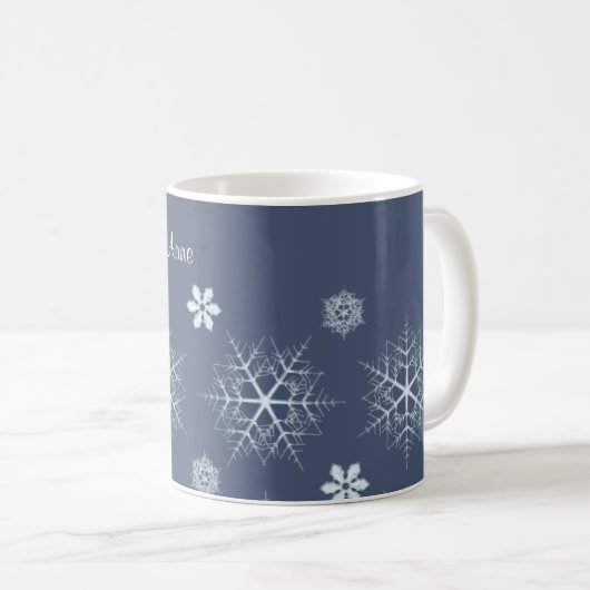 Editierbare Snowflake bearbeitbare Kaffeemaschine Kaffeetasse (VorderseiteRechts)
